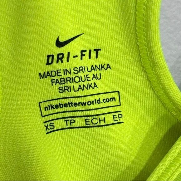 Nike Pro | Dri-fit Racerback Neon Yellow Women’s Sports Bra - Picture 8 of 11